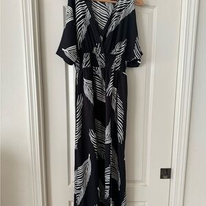 Tropical vacation split sleeve dress